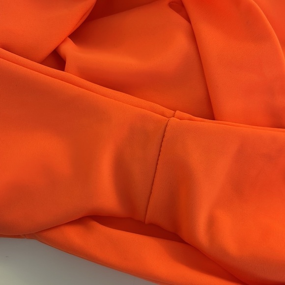 Women's Neon Coral One Piece Cutout Summer Swimsuit No Padding Size Large - Picture 5 of 5